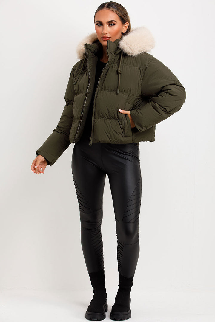 Aven | Women’s puffer jacket with faux fur hood