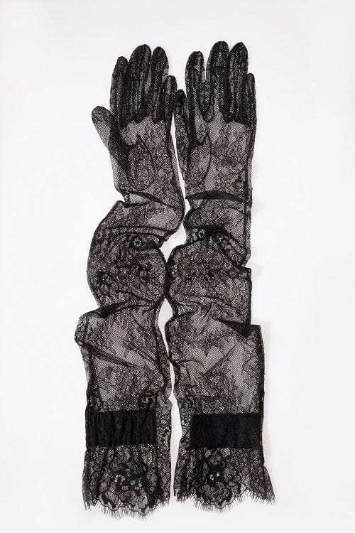 Skyla | Women’s long lace gloves with floral patterns