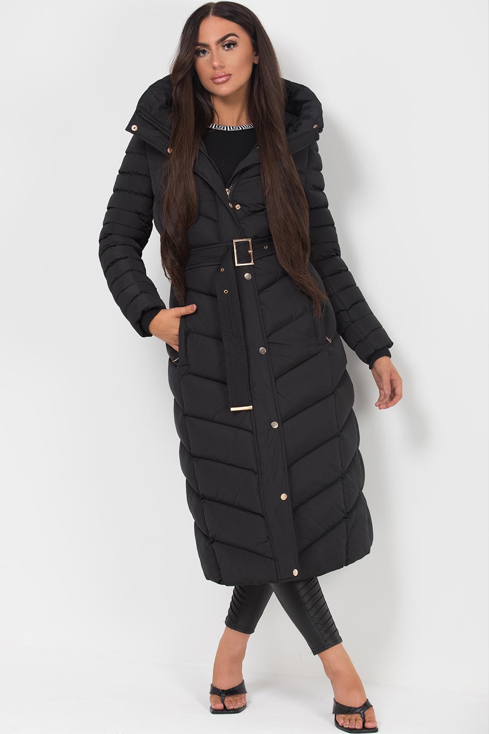 Avalee | Women’s long puffer coat with belt