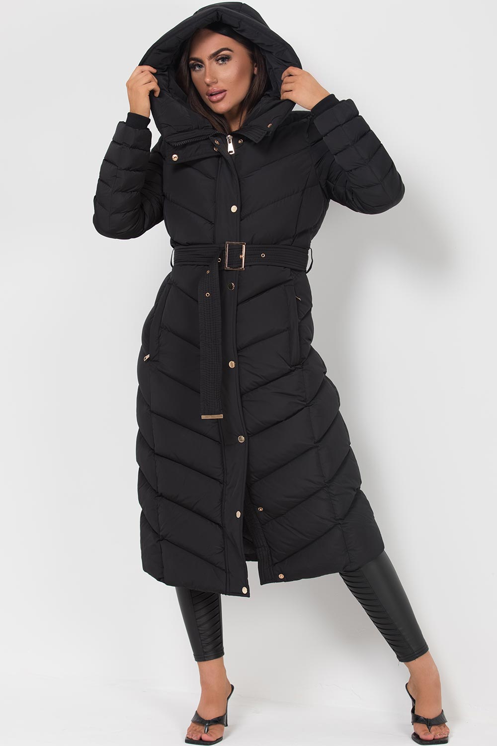 Avalee | Women’s long puffer coat with belt
