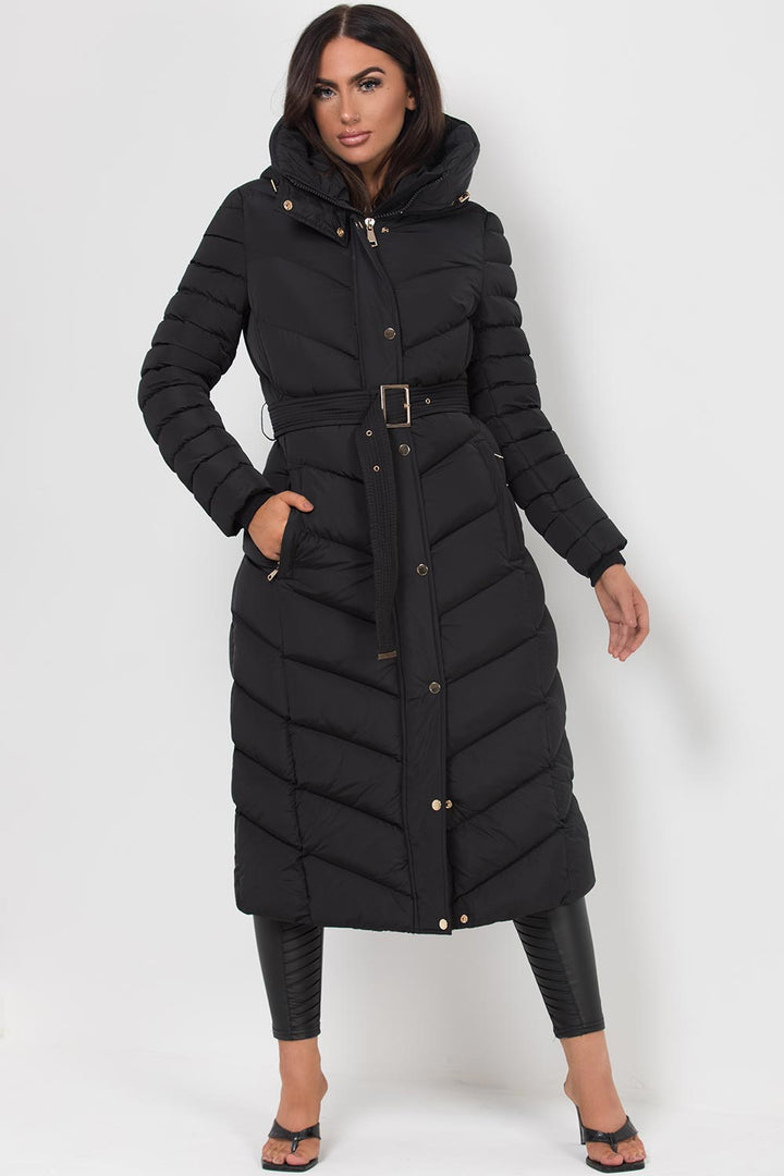 Avalee | Women’s long puffer coat with belt