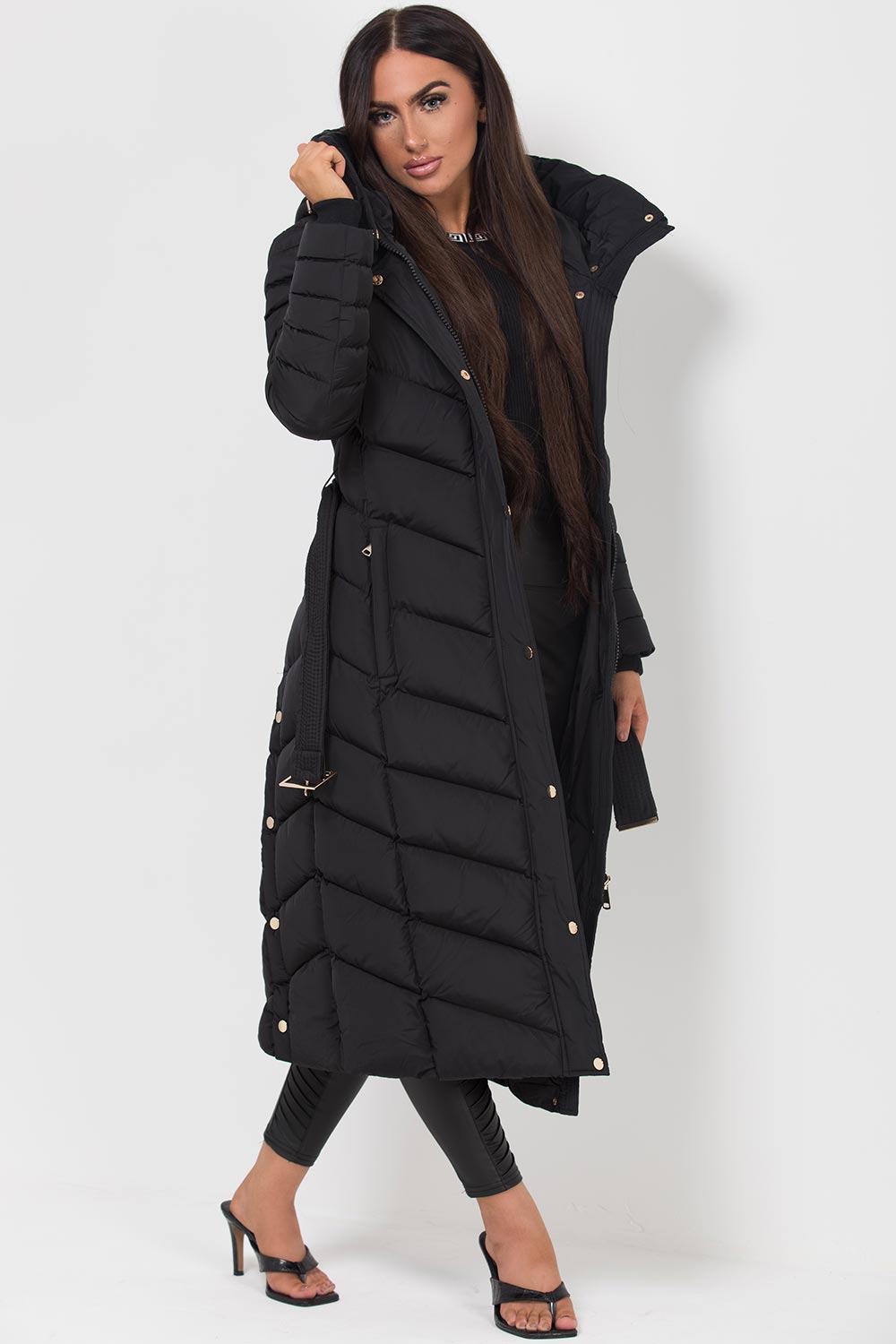 Avalee | Women’s long puffer coat with belt