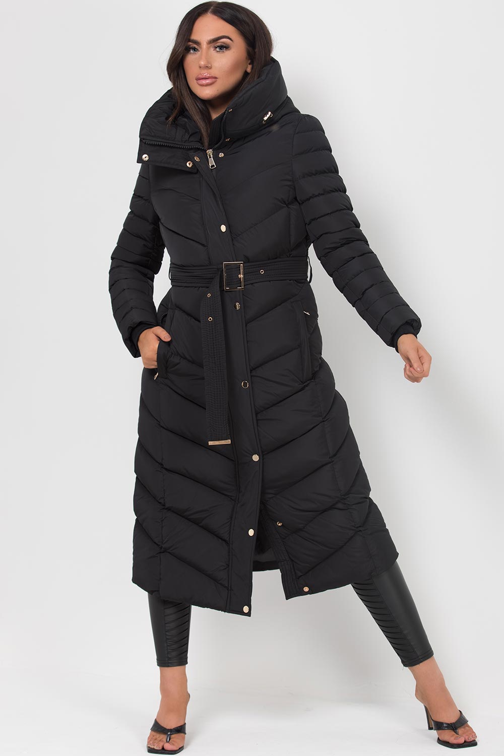 Avalee | Women’s long puffer coat with belt