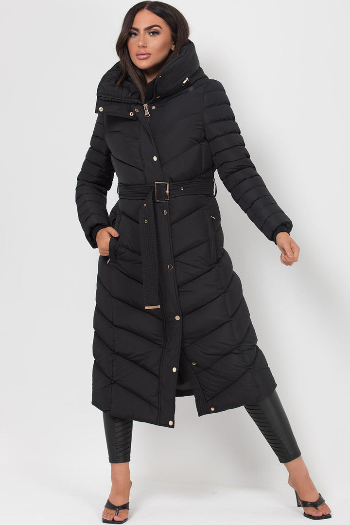 Avalee | Women’s long puffer coat with belt