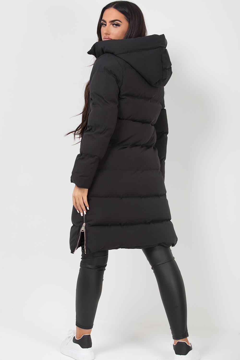 Alisanne | Women’s long puffer jacket with side-zip detailing