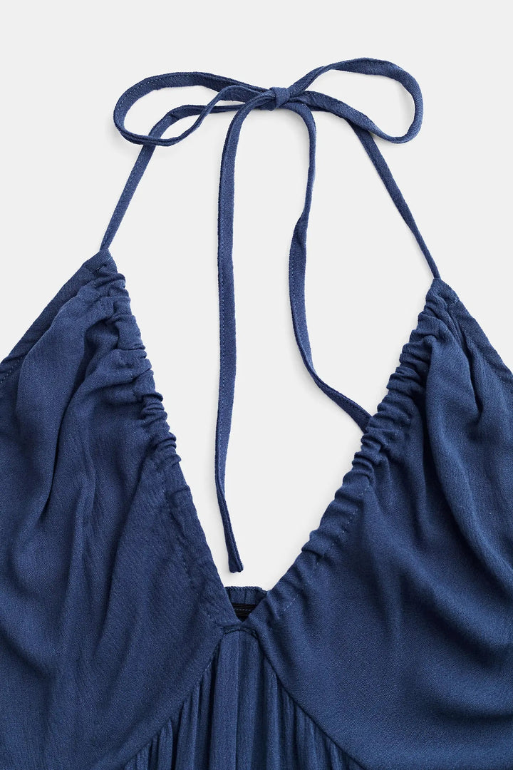 Hanah | Women’s halter jumpsuit with deep v neckline and pockets