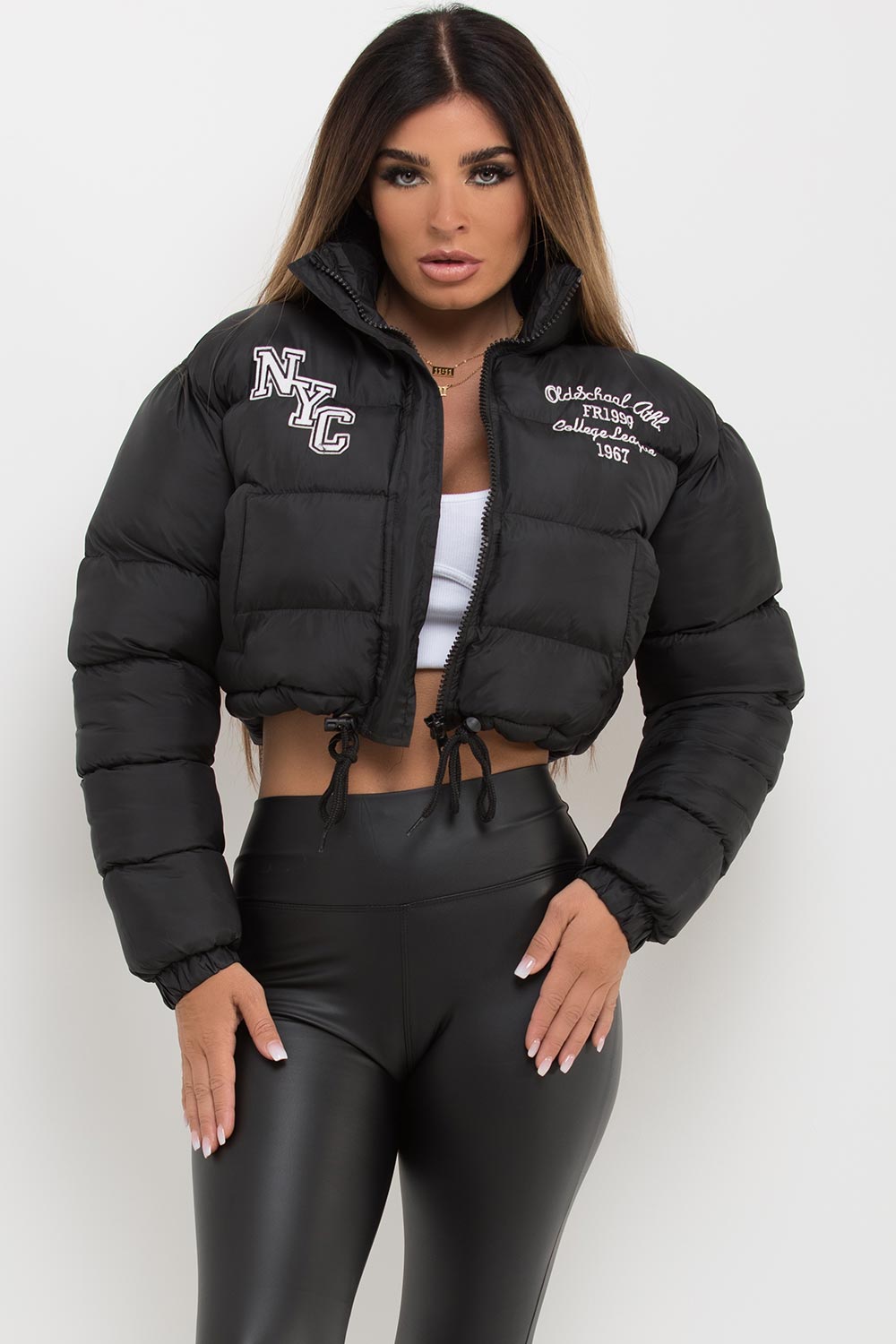 Lyrielle | Women’s cropped puffer jacket with embroidery