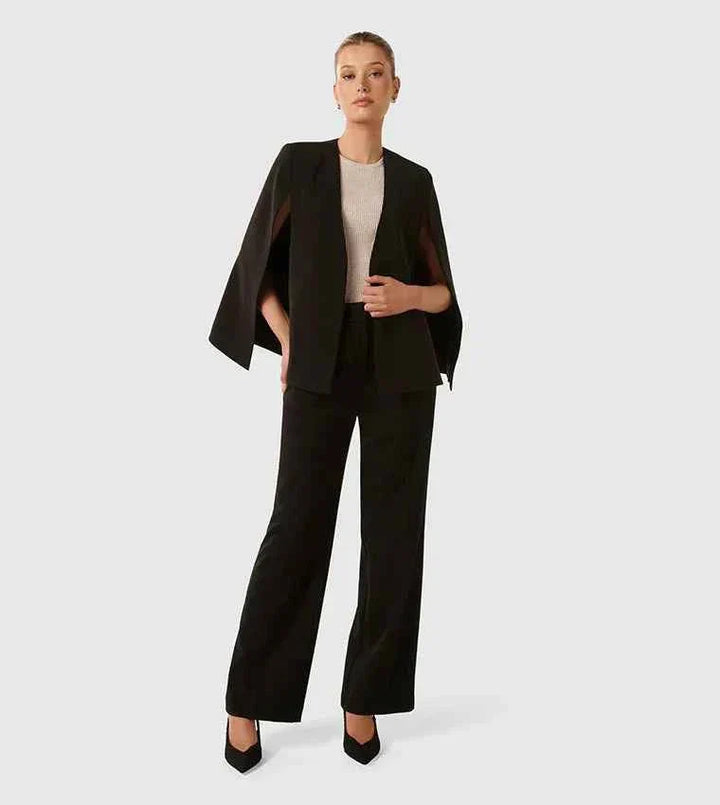 Claire | Women's elegant cape blazer with flowing cut and sleeve slits