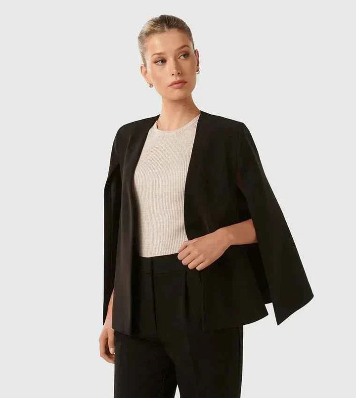 Claire | Women's elegant cape blazer with flowing cut and sleeve slits