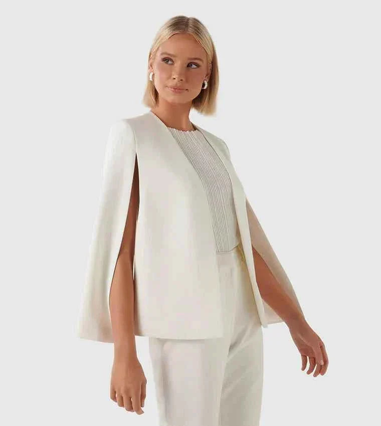 Claire | Women's elegant cape blazer with flowing cut and sleeve slits