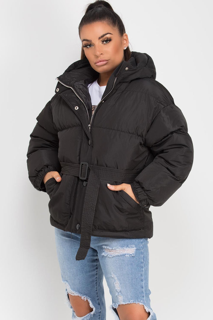 Lyrica | Women’s puffer padded jacket with belt