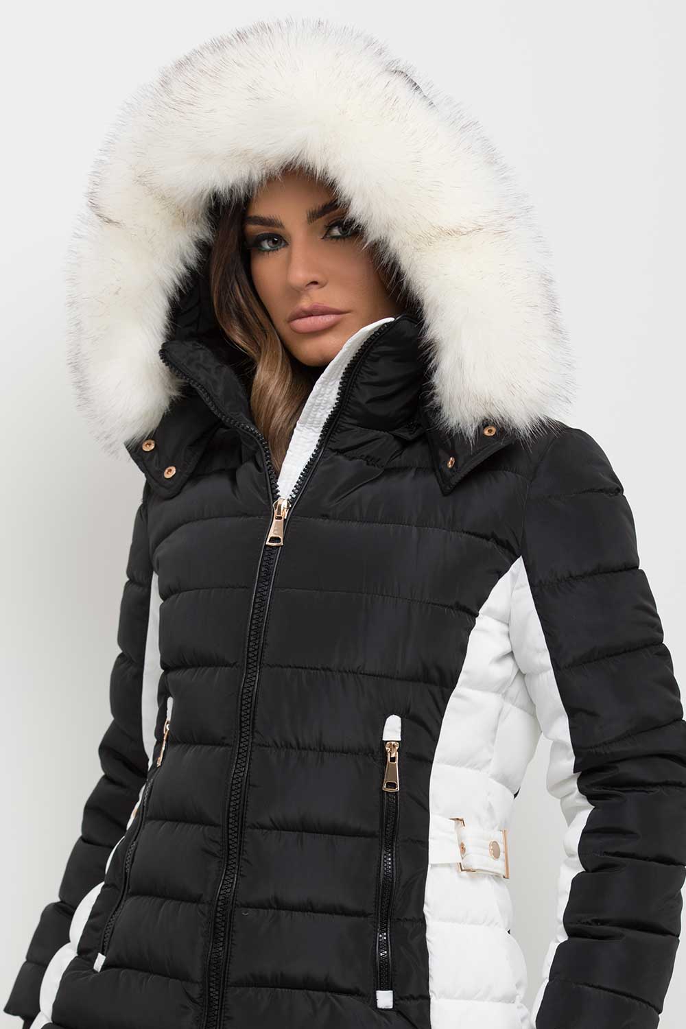 Noella | Women’s puffer jacket with detachable faux fur hood