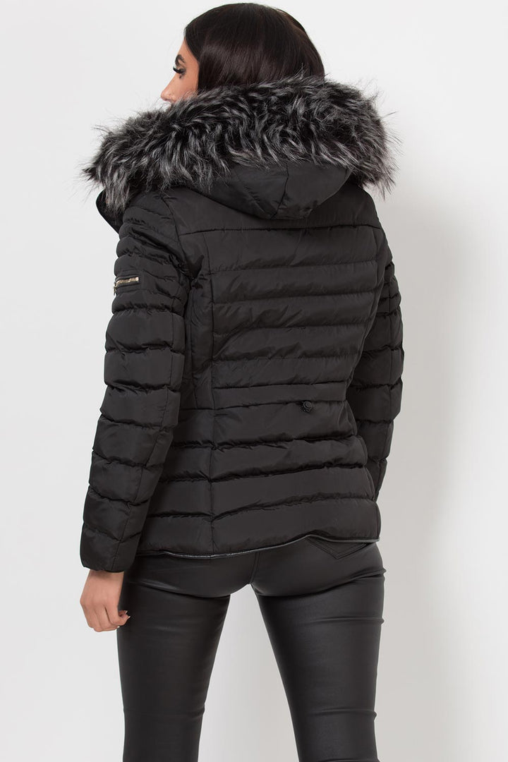 Avenleigh | Women’s hooded puffer jacket with faux fur trim