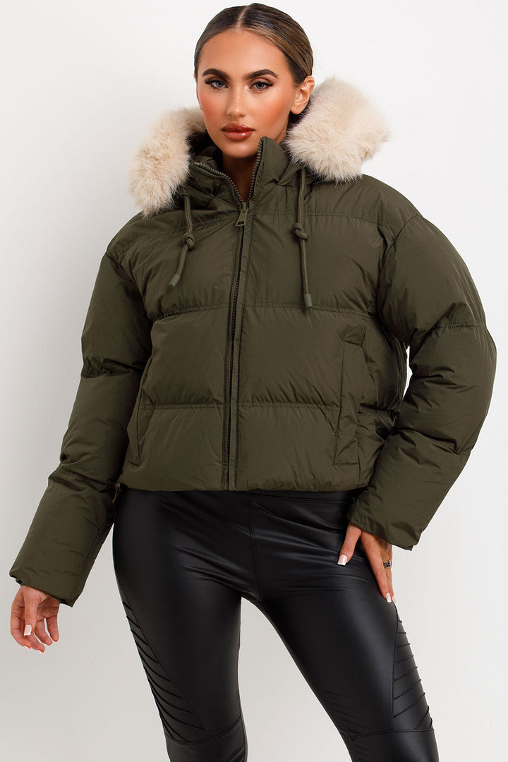 Aven | Women’s puffer jacket with faux fur hood