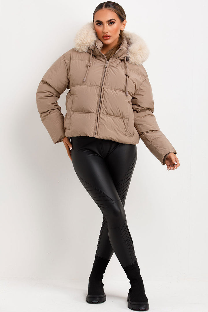 Casselyn | Women’s puffer jacket with faux fur hood