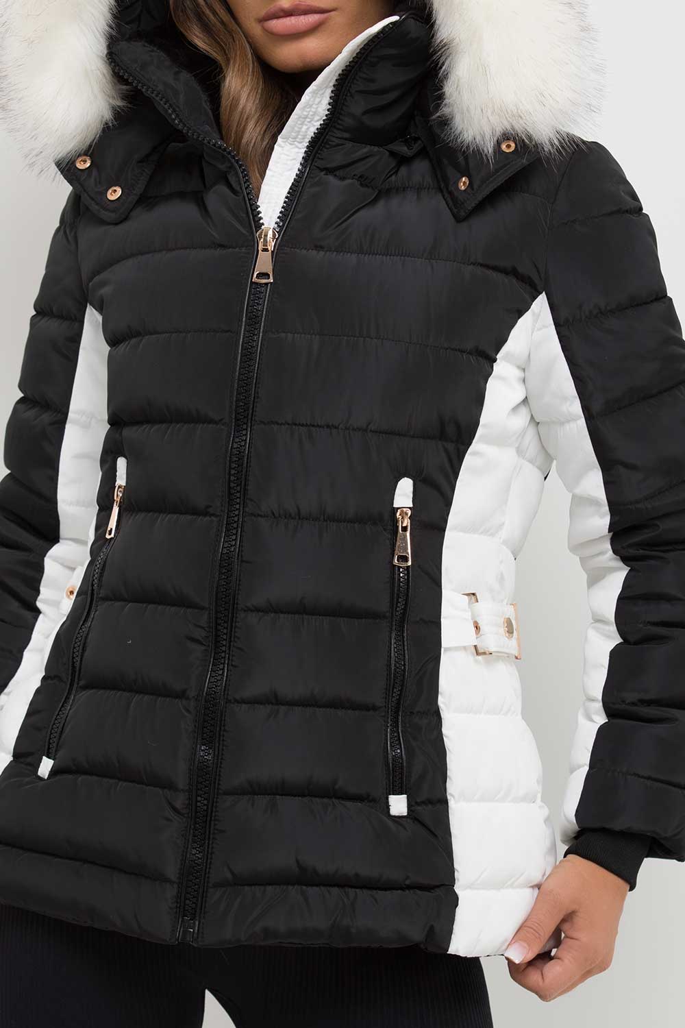 Noella | Women’s puffer jacket with detachable faux fur hood