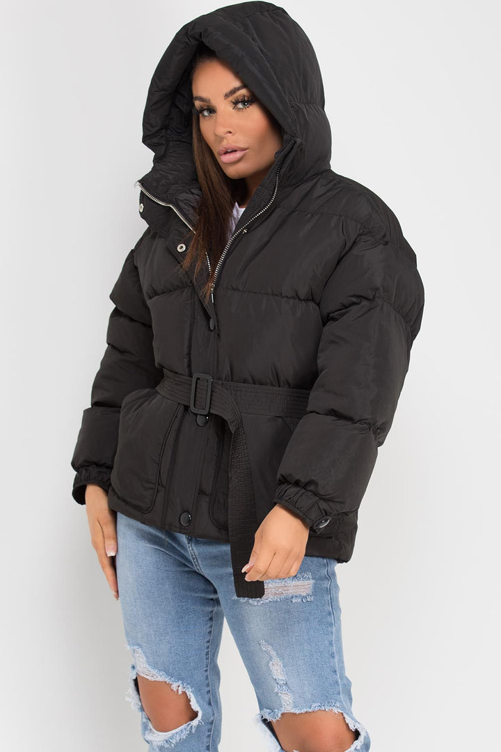 Lyrica | Women’s puffer padded jacket with belt