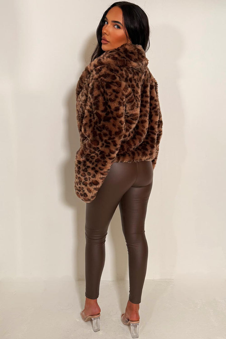 Azariah | Women’s cropped faux fur jacket with collar