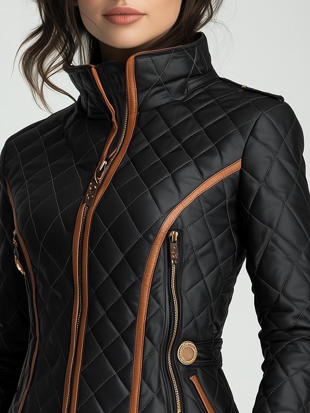 Paulina | Women’s quilted jacket with stand collar and waist-cinched fit
