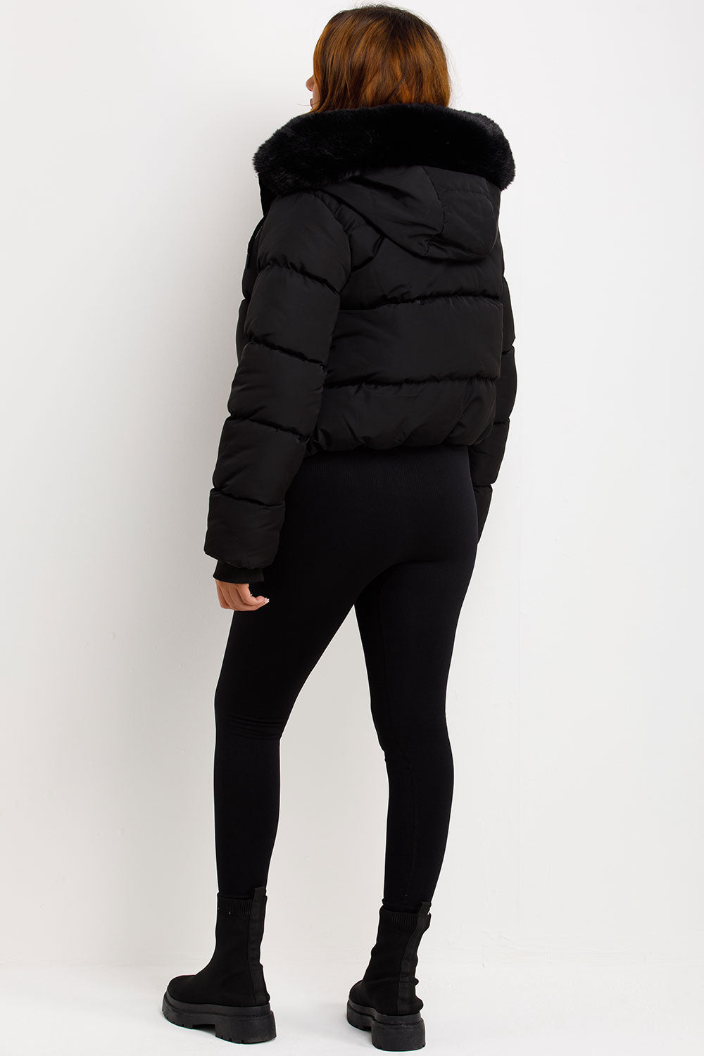 Jaylen | Women’s puffer jacket with faux fur hood