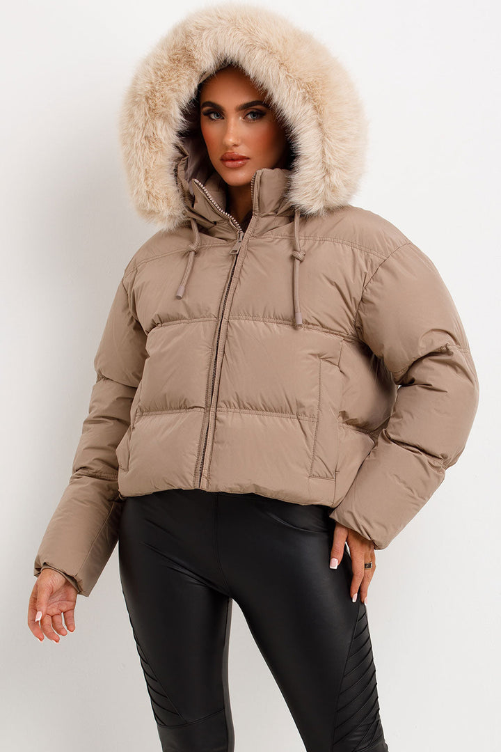 Casselyn | Women’s puffer jacket with faux fur hood