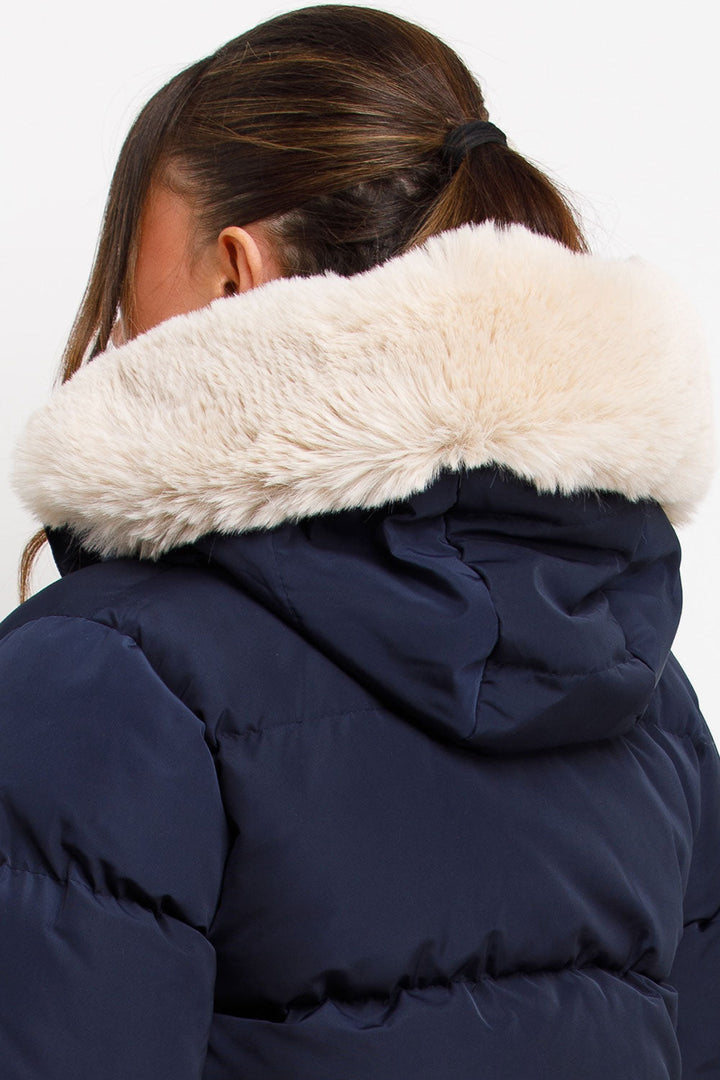 Novalie | Women’s puffer jacket with faux fur hood
