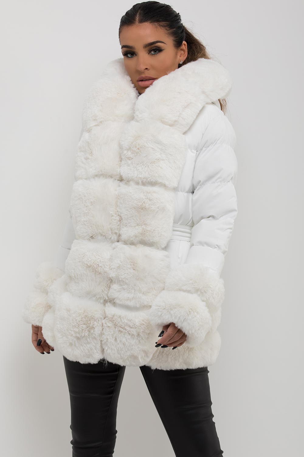 Nayeli | Women’s puffer jacket with faux fur trim