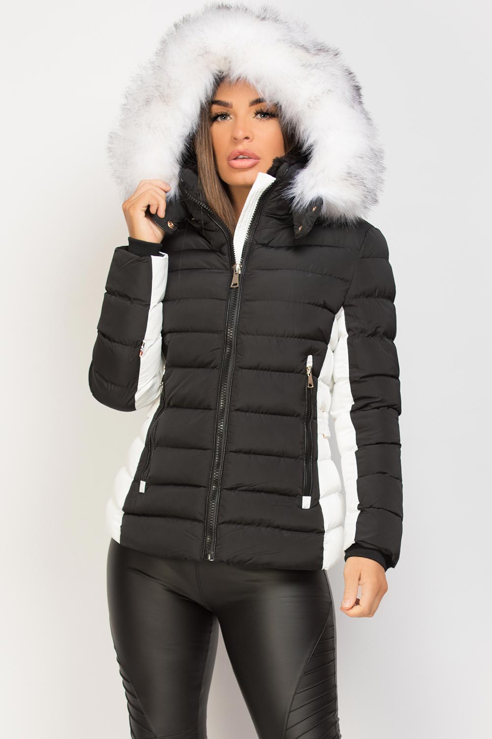 Noella | Women’s puffer jacket with detachable faux fur hood