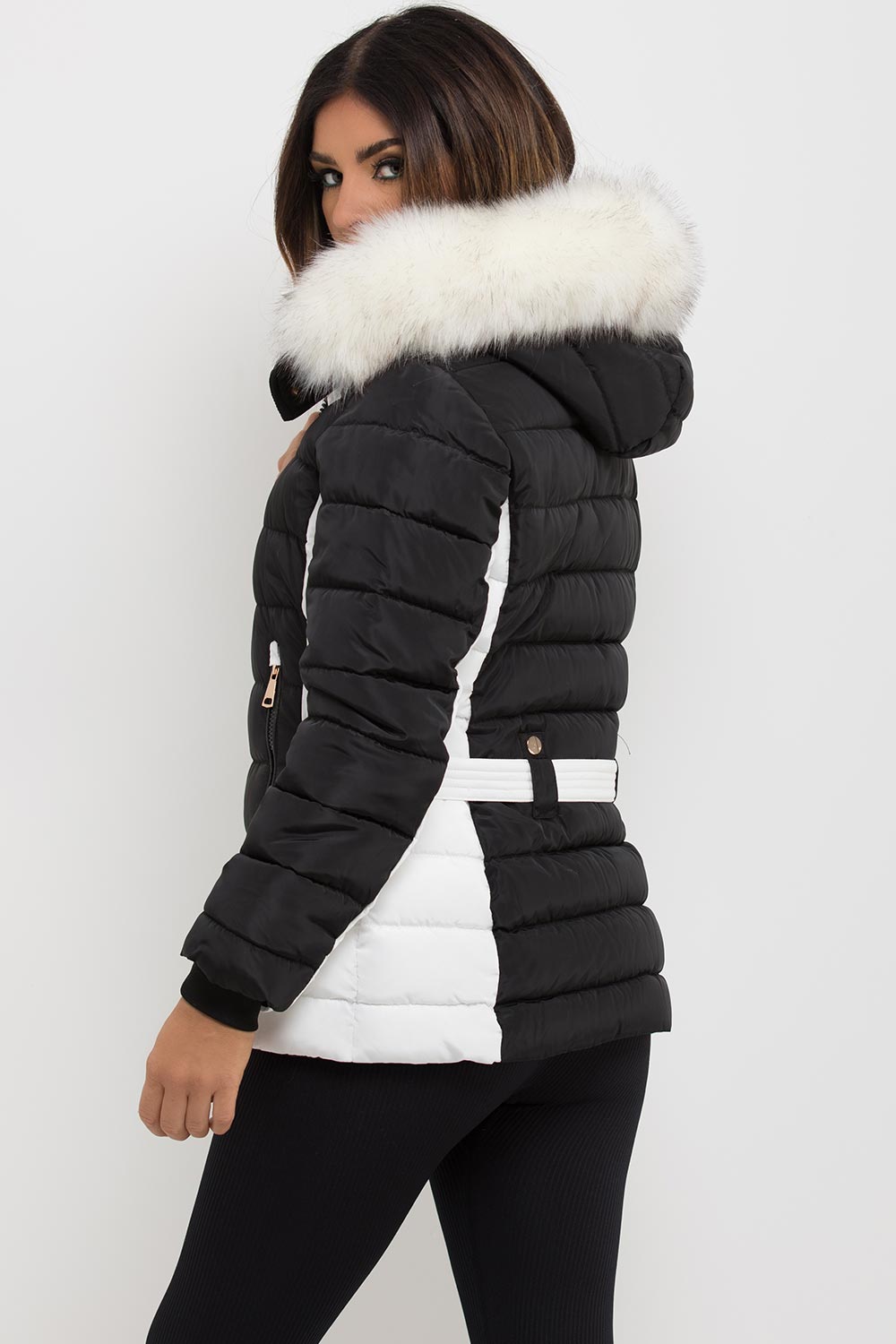 Noella | Women’s puffer jacket with detachable faux fur hood