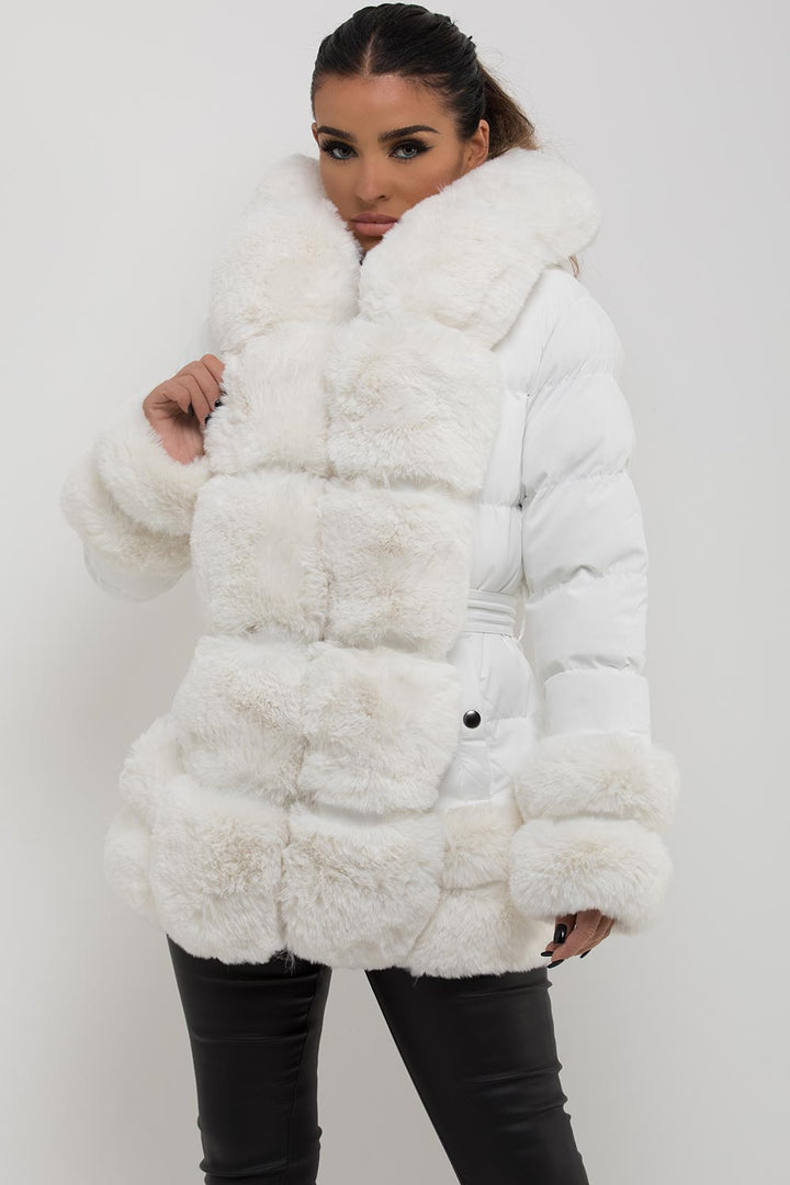 Nayeli | Women’s puffer jacket with faux fur trim