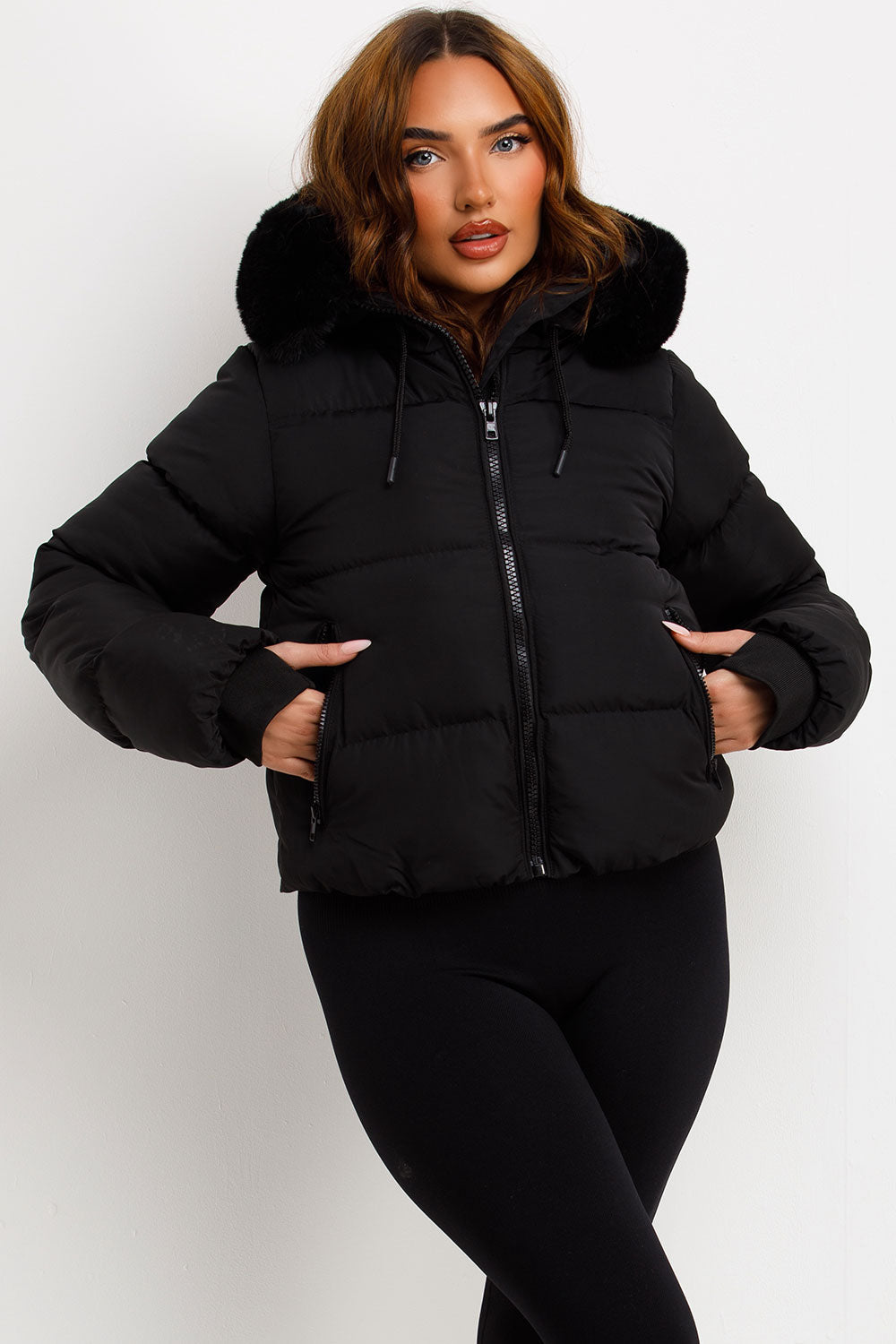 Jaylen | Women’s puffer jacket with faux fur hood