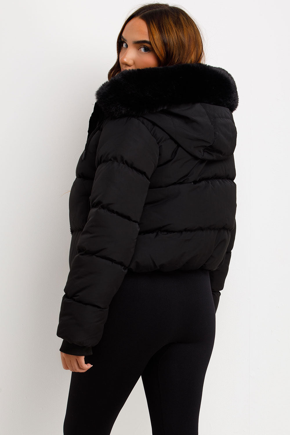 Jaylen | Women’s puffer jacket with faux fur hood