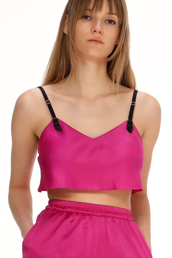 Lily | Women’s satin crop top with adjustable straps