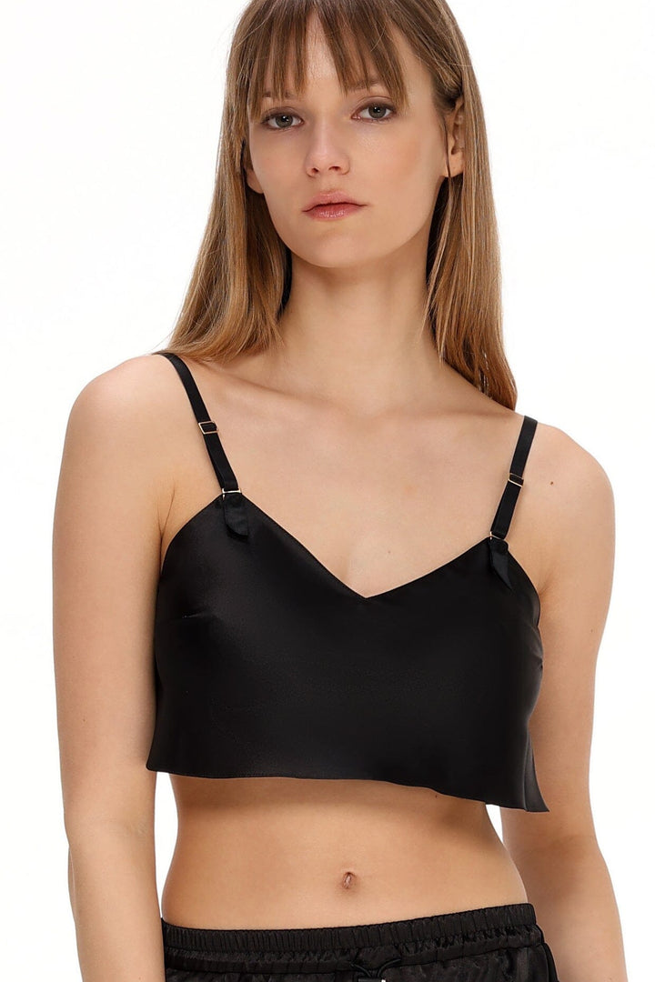 Lily | Women’s satin crop top with adjustable straps