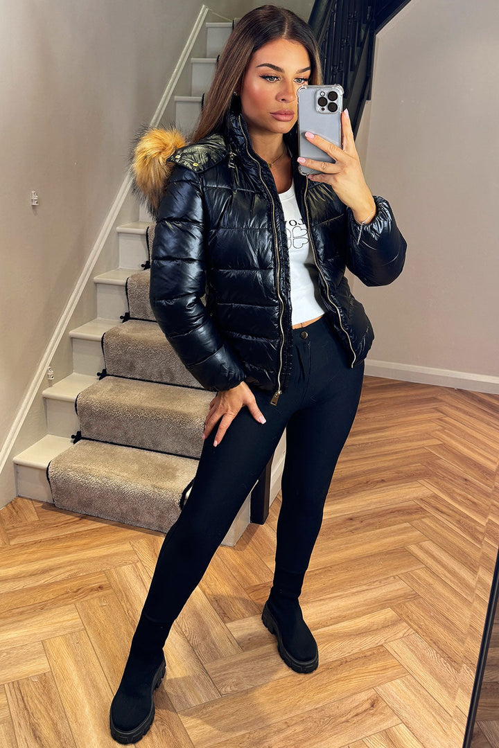 Odelia | Women’s padded puffer jacket with faux fur hood