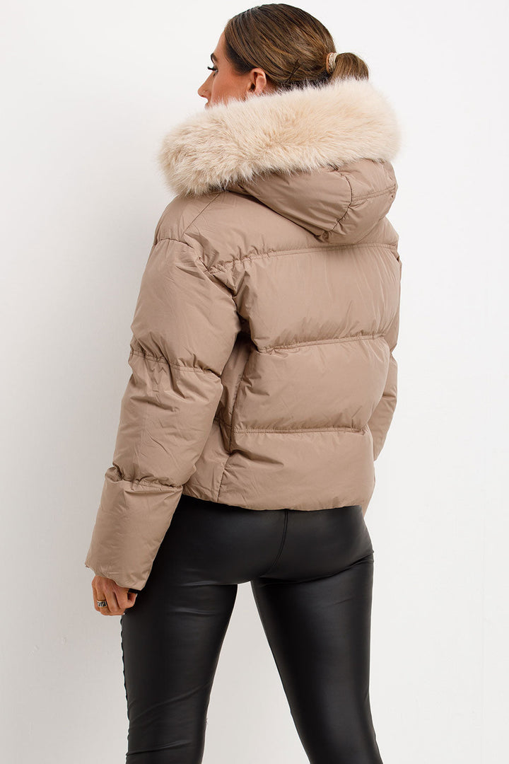 Casselyn | Women’s puffer jacket with faux fur hood