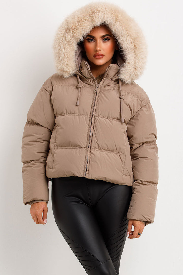 Casselyn | Women’s puffer jacket with faux fur hood