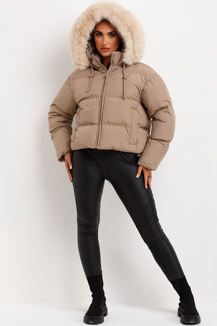 Casselyn | Women’s puffer jacket with faux fur hood