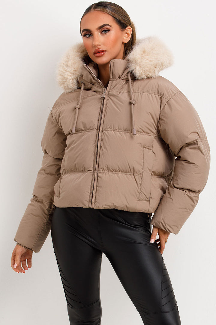 Casselyn | Women’s puffer jacket with faux fur hood