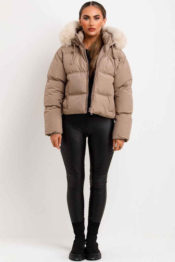 Casselyn | Women’s puffer jacket with faux fur hood