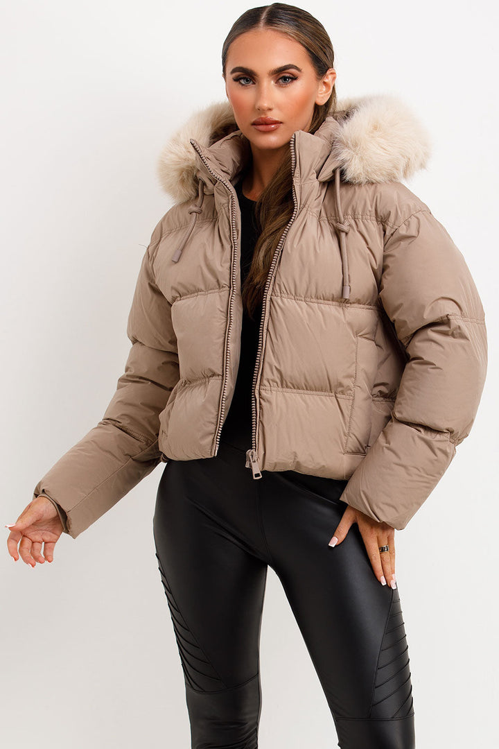 Casselyn | Women’s puffer jacket with faux fur hood