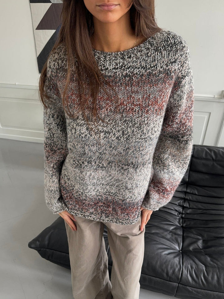 Nora | Women’s knit sweater with multicolored design