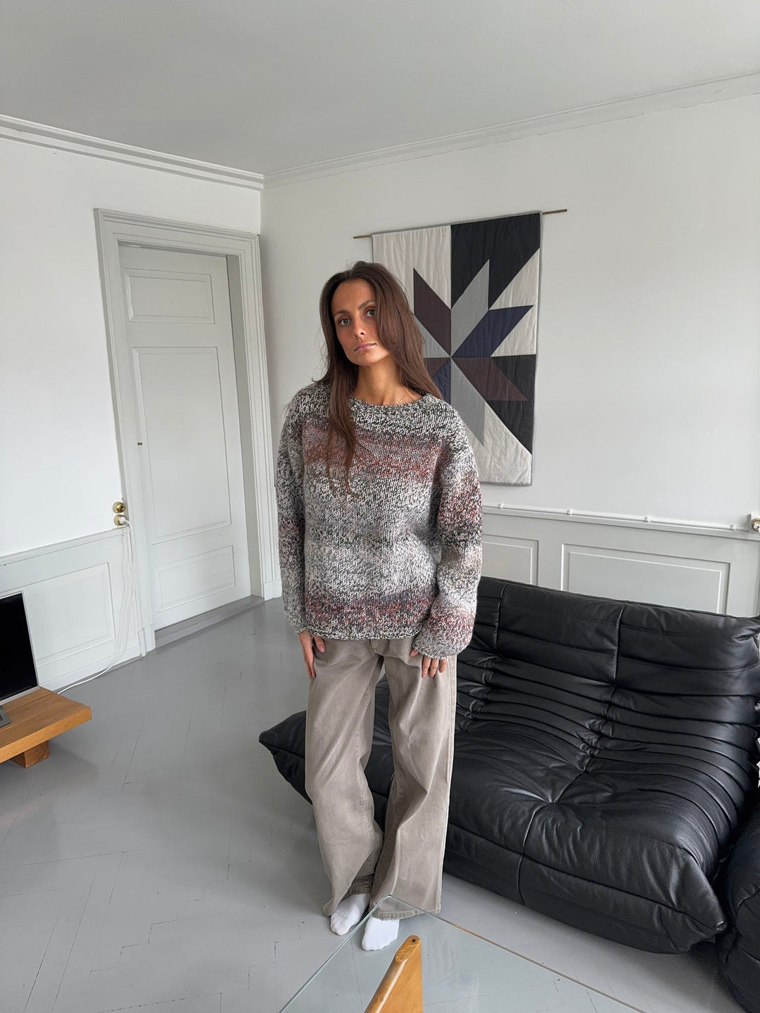 Nora | Women’s knit sweater with multicolored design