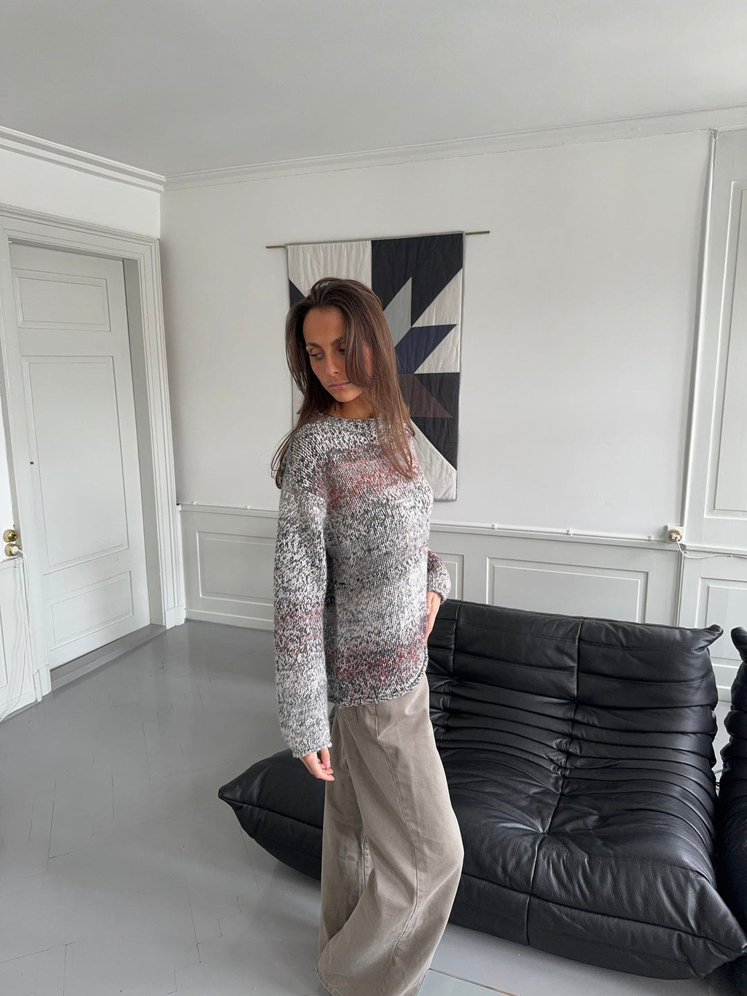 Nora | Women’s knit sweater with multicolored design