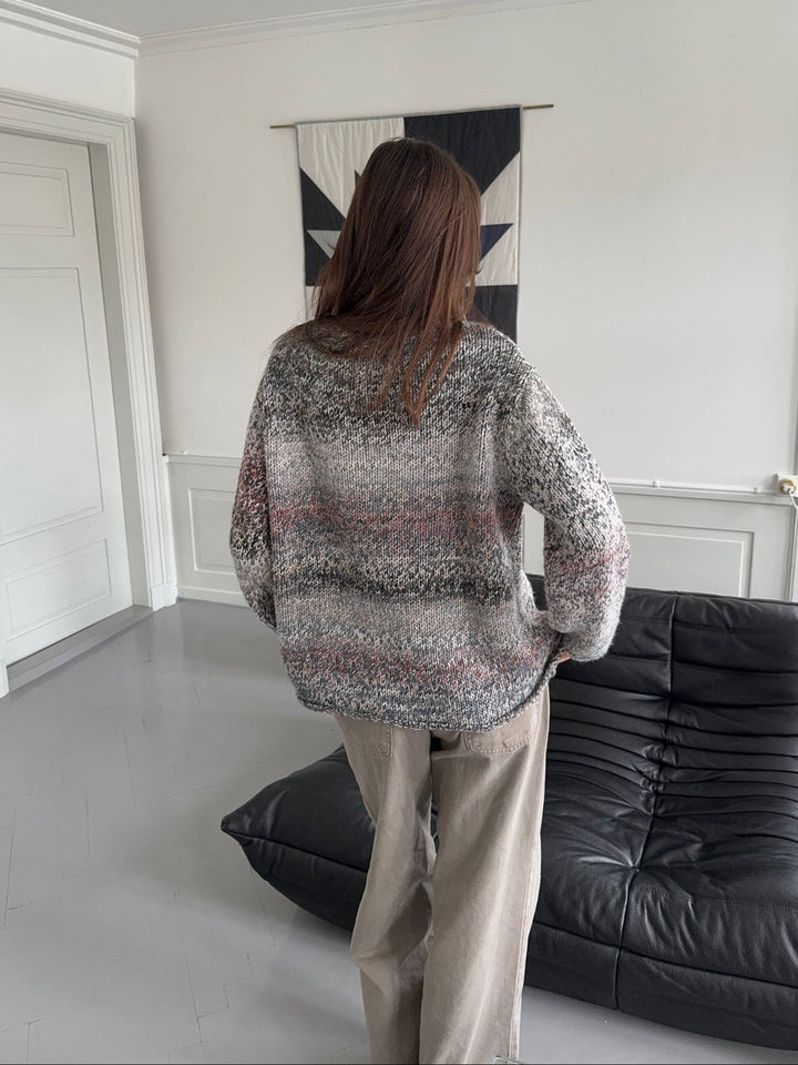 Nora | Women’s knit sweater with multicolored design
