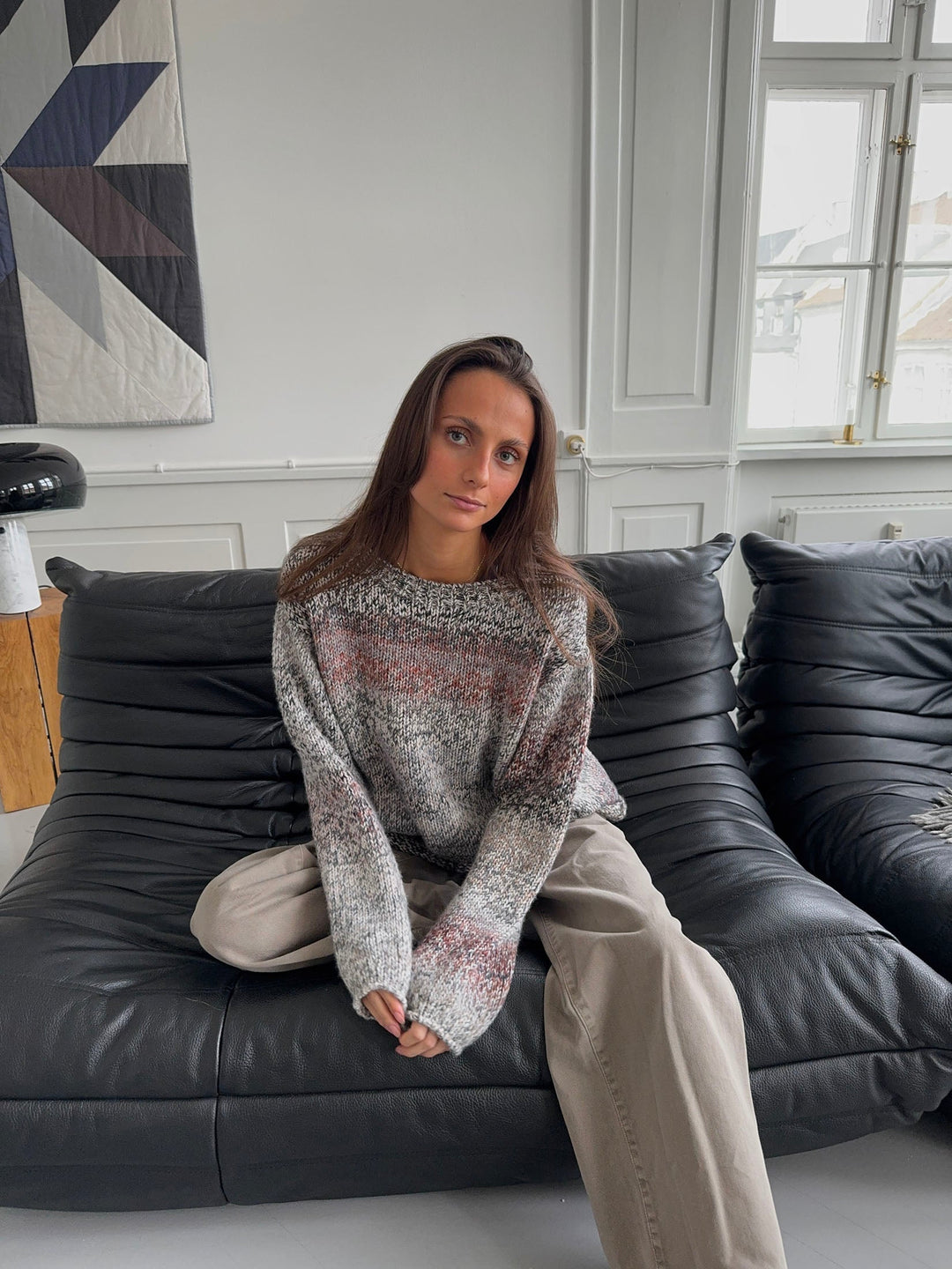 Nora | Women’s knit sweater with multicolored design