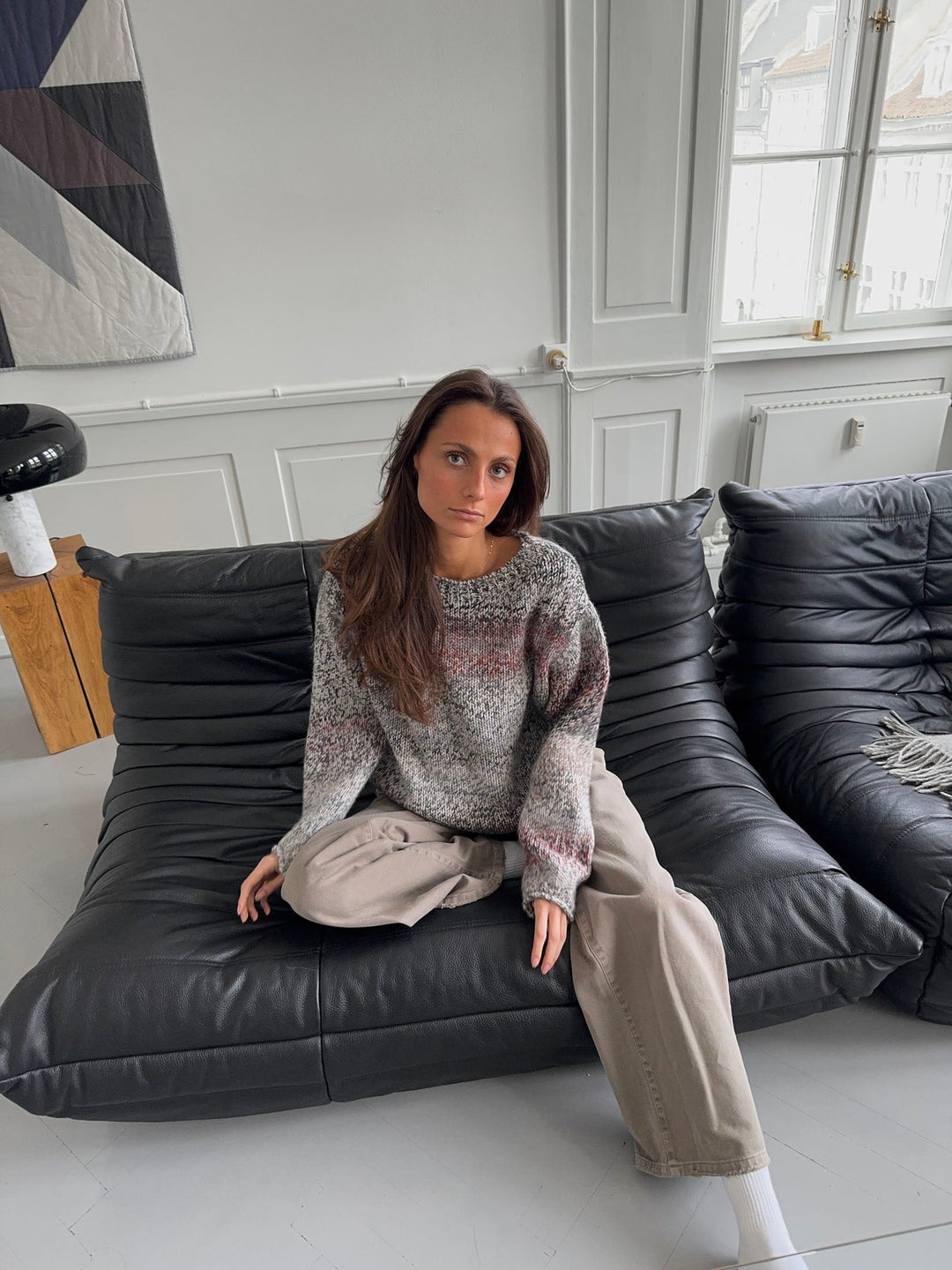 Nora | Women’s knit sweater with multicolored design