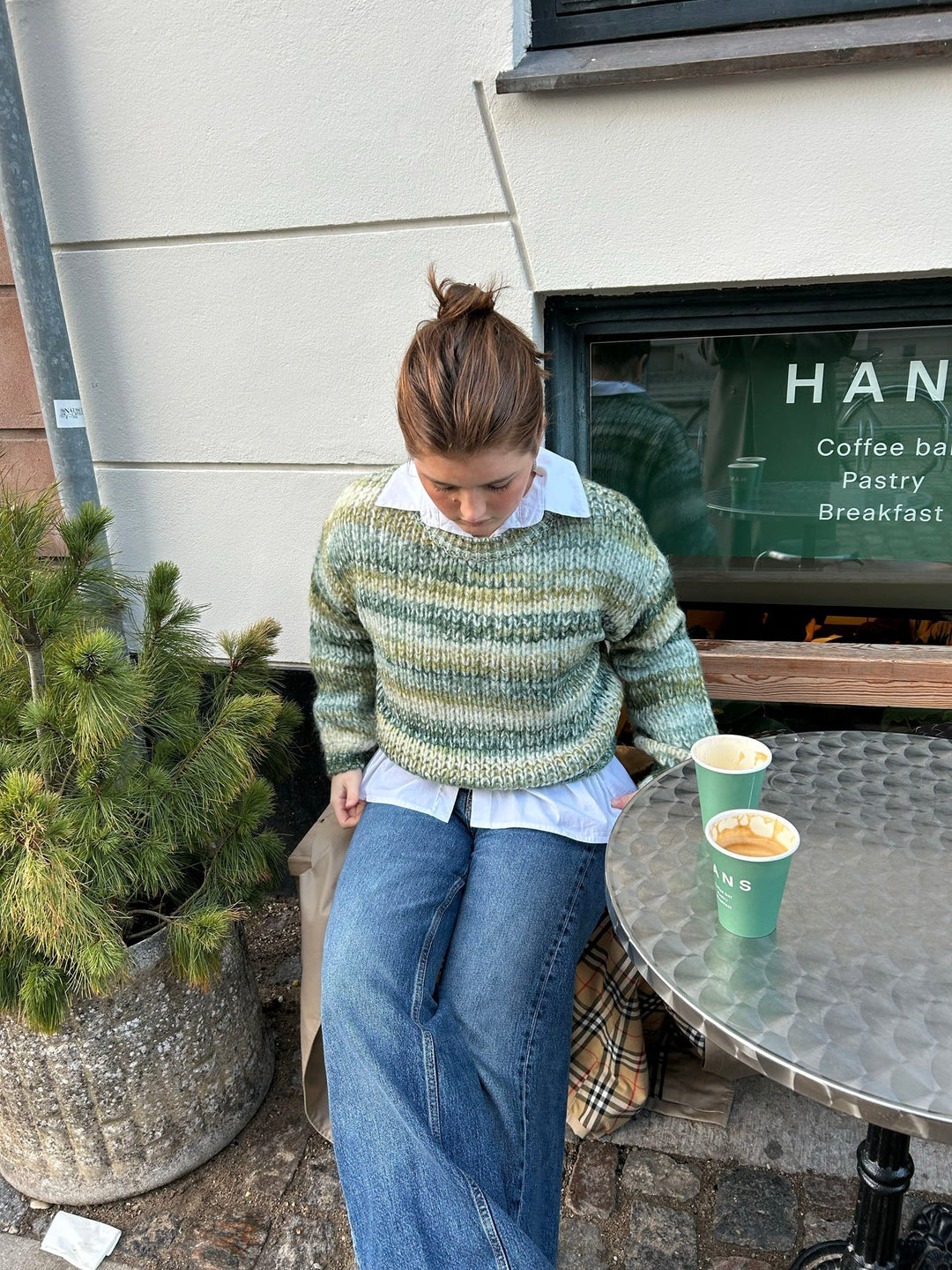 Arden | Women’s knit sweater with striped design