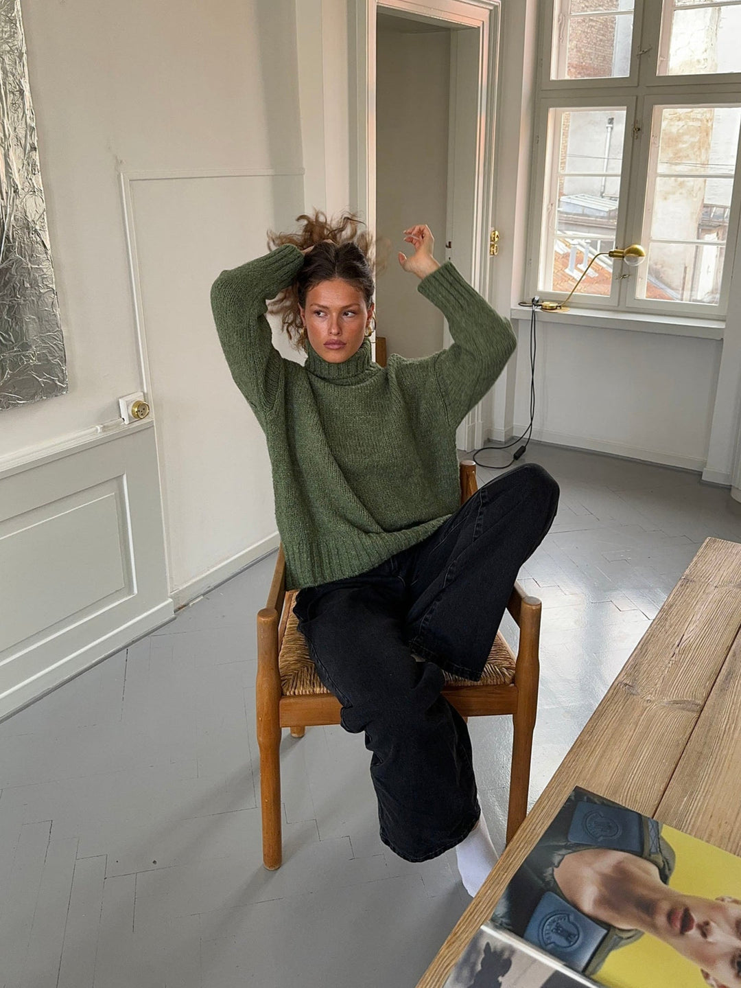 Morgan | Women’s turtleneck with ribbed long sleeve design