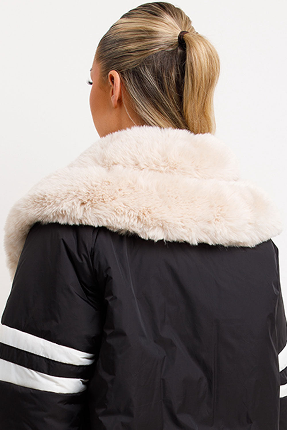 Calyra | Women’s aviator bomber jacket with faux fur collar